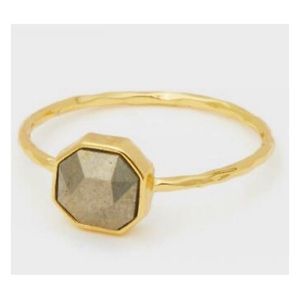 Gorjana Power Gemstone Ring | Gold & Pyrite | Size 7